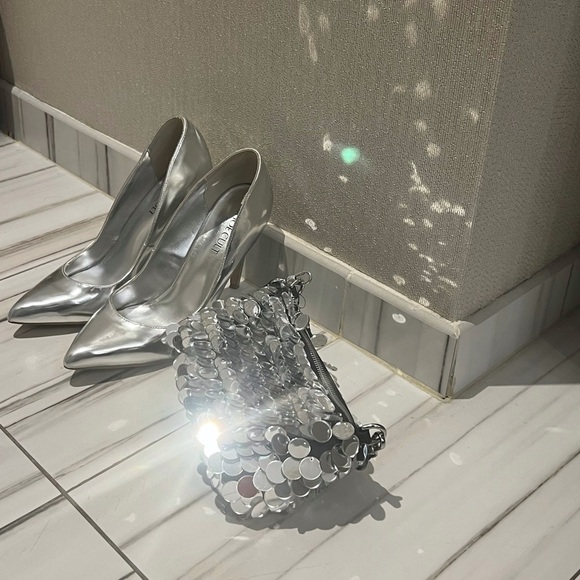 Nastygal silver Heels - Picture 1 of 5